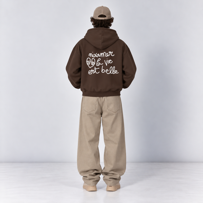 Hoodie Zip - La vie est belle | +3 couleurs