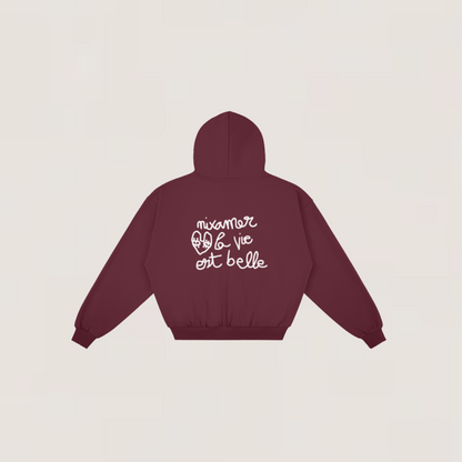 Hoodie Zip - La vie est belle | +3 couleurs