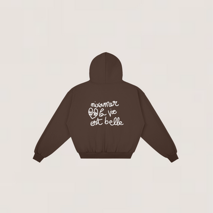 Hoodie Zip - La vie est belle | +3 couleurs