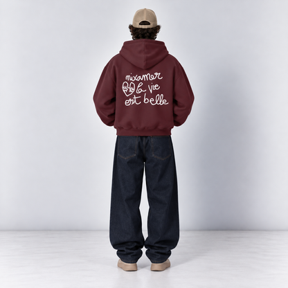 Hoodie Zip - La vie est belle | +3 couleurs